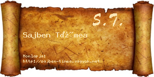 Sajben Tímea névjegykártya
