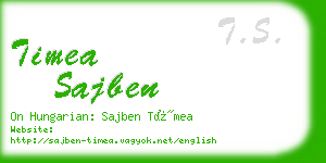 timea sajben business card